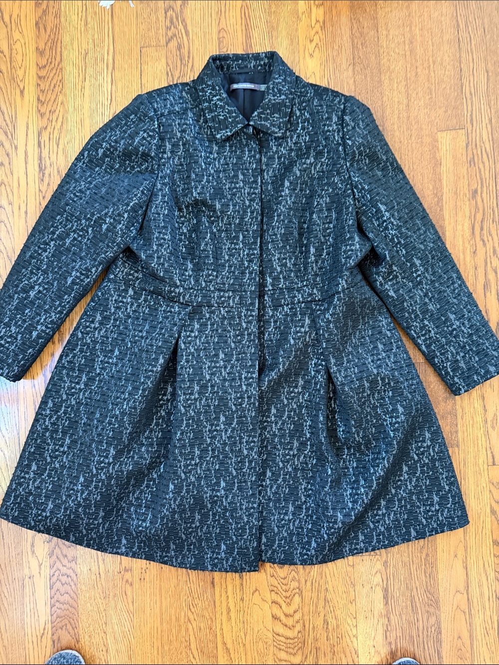 Boden Black Textured Trench Coat